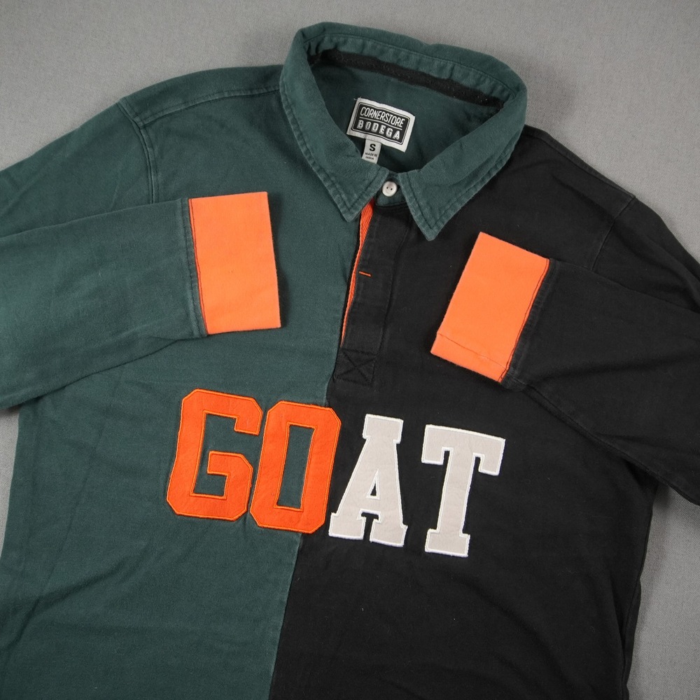 Y2K Rugby Long Sleeve Polo Color Block Cornerstore Bodega Shirt Mens S GOAT